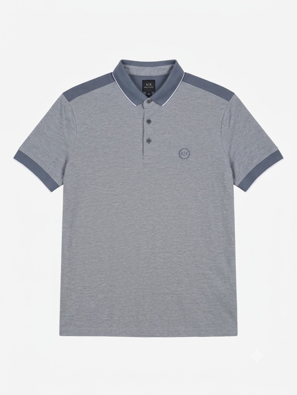 A/X Armani Exchange Men's Grey Pique Polo Shirt